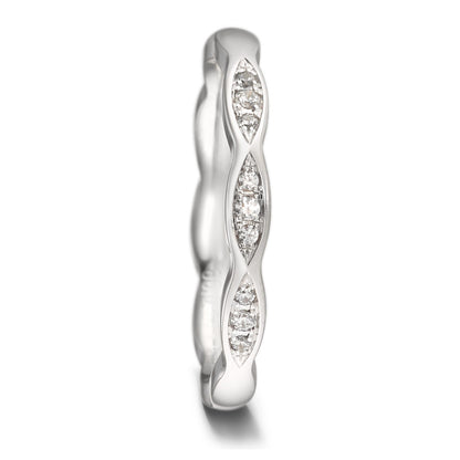 obrączka partnerska złoto białe 750/18 K Diament 0.06 ct, 9 kamienie, tw-vsi