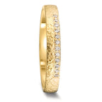 obrączka partnerska złoto żółte 750/18 K Diament 0.06 ct, 12 kamienie, tw-vsi