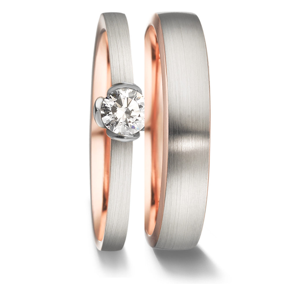 pierścionek zaręczynowy złoto czerwone 750/18 K, złoto białe 750/18 K Diament 0.25 ct, tw-vsi