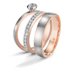 pierścionek pamięci złoto czerwone 750/18 K, złoto białe 750/18 K Diament 0.15 ct, 15 kamienie, tw-vsi