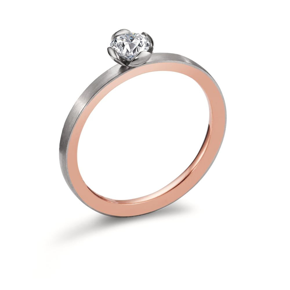 pierścionek zaręczynowy złoto czerwone 750/18 K, złoto białe 750/18 K Diament 0.25 ct, tw-vsi