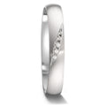 obrączka partnerska złoto białe 750/18 K Diament 0.036 ct, 5 kamienie, tw-vsi