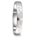 obrączka partnerska złoto białe 750/18 K Diament 0.087 ct, 9 kamienie, tw-si