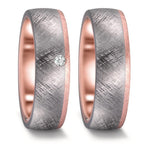 obrączka partnerska tantal 999, złoto różowe 585/14 K Diament 0.03 ct, w-si