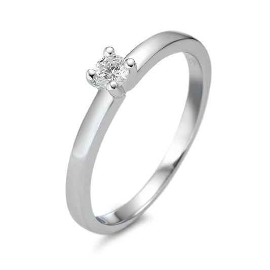 pierścionek zaręczynowy złoto białe 750/18 K Diament biały, 0.10 ct, [Brillant], w-si