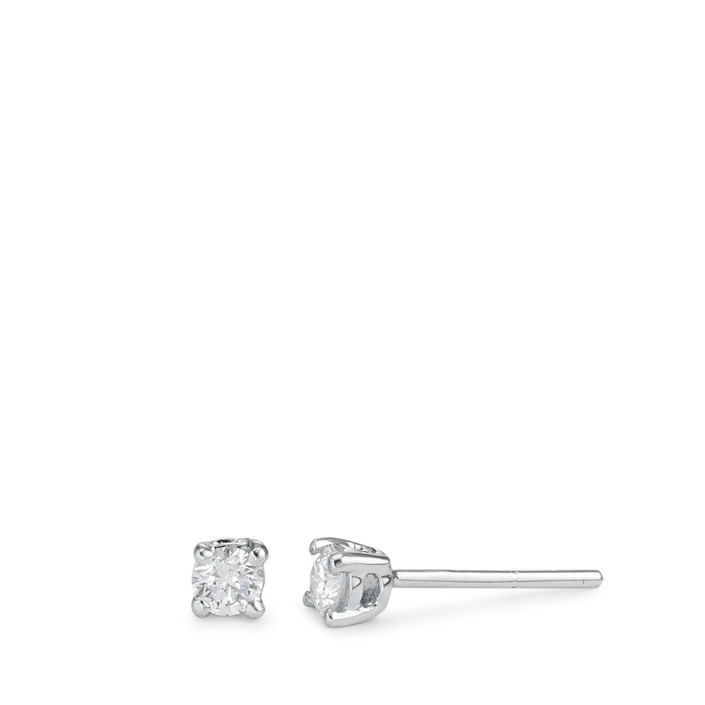 kolczyki wkrętki złoto białe 750/18 K Diament biały, 0.25 ct, 2 kamienie, [Brillant], w-si Ø3.5 mm