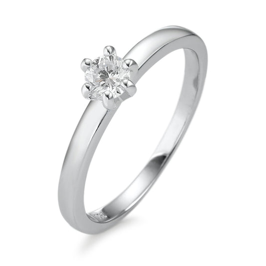 pierścionek zaręczynowy złoto białe 750/18 K Diament biały, 0.25 ct, [Brillant], w-si