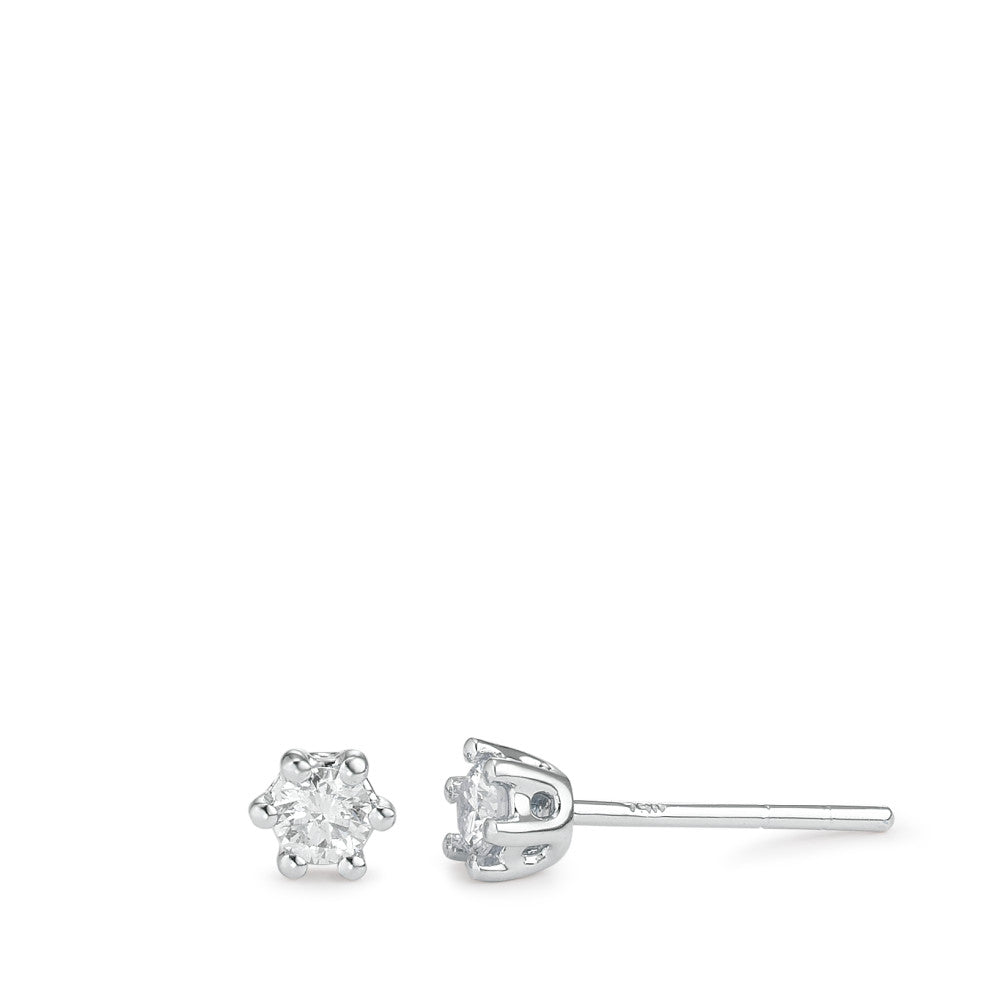 kolczyki wkrętki złoto białe 750/18 K Diament biały, 0.25 ct, 2 kamienie, [Brillant], w-si Ø4 mm