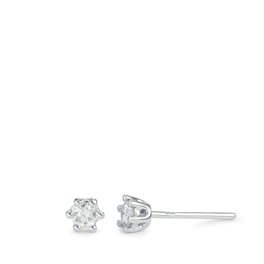 kolczyki wkrętki złoto białe 750/18 K Diament biały, 0.25 ct, 2 kamienie, [Brillant], w-si Ø4 mm