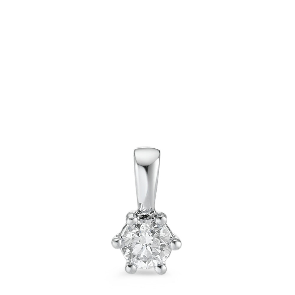 wisiorek złoto białe 750/18 K Diament biały, 0.25 ct, [Brillant], w-si Ø5 mm
