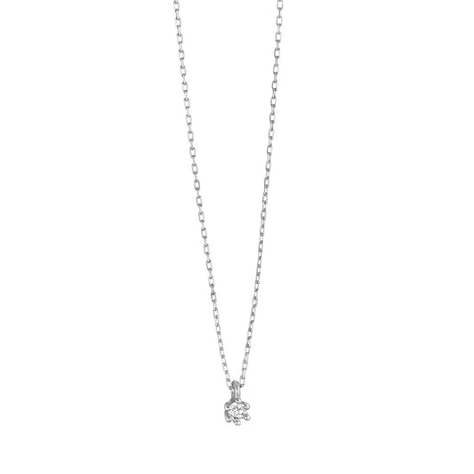 Naszyjnik złoto białe 375/9 K Diament 0.03 ct, w-pi1 38-42 cm