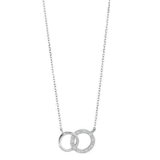 Naszyjnik złoto białe 375/9 K Diament 0.035 ct, 9 kamienie, w-pi1 38-42 cm