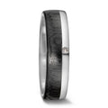 obrączka partnerska złoto białe 585/14 K, węgiel Diament 0.01 ct, tw-si
