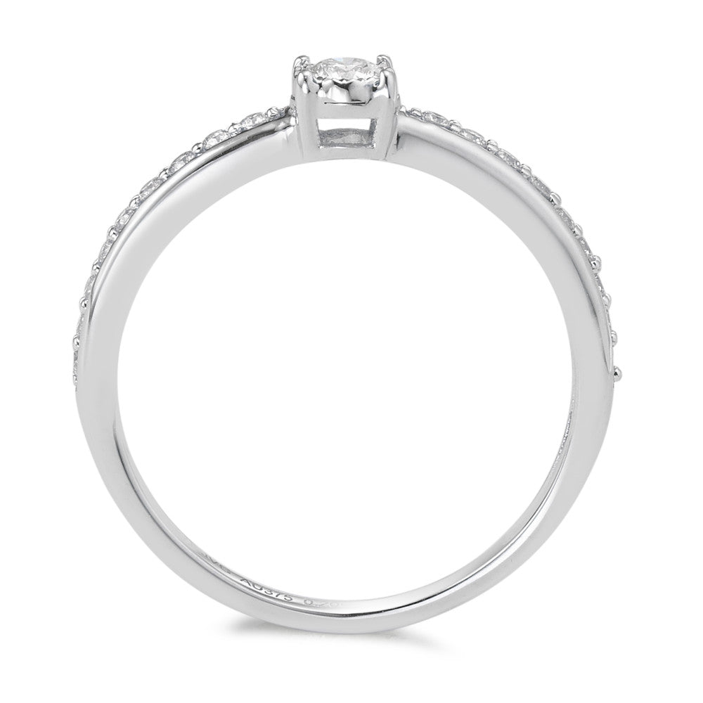 pierścionek zaręczynowy złoto białe 375/9 K Diament 0.20 ct, 19 kamienie, w-si
