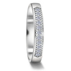obrączka partnerska złoto białe 750/18 K Diament 0.11 ct, 11 kamienie, tw-vsi