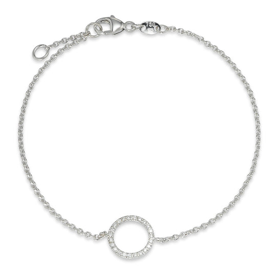 bransoletka złoto białe 750/18 K Diament 0.115 ct, 23 kamienie, w-si 17-18 cm Ø10 mm