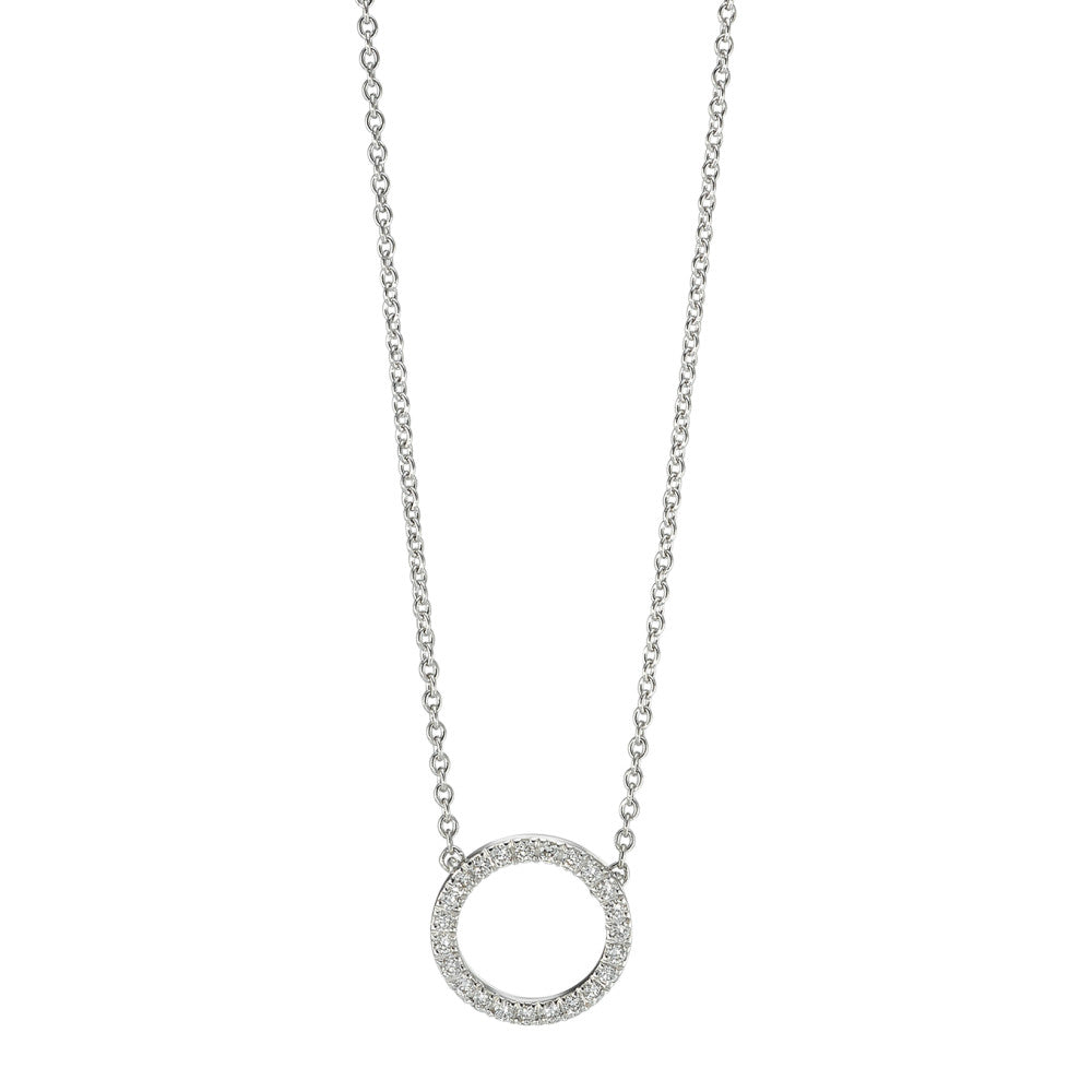 Naszyjnik złoto białe 750/18 K Diament 0.115 ct, w-si 42 cm Ø10 mm