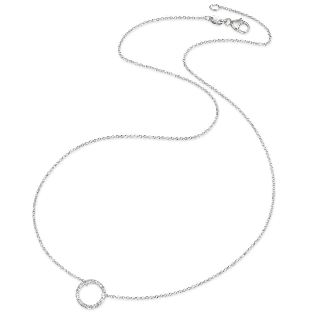 Naszyjnik złoto białe 750/18 K Diament 0.115 ct, w-si 42 cm Ø10 mm