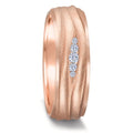 obrączka partnerska złoto czerwone 750/18 K Diament 0.077 ct, 5 kamienie, w-si