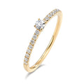 pierścionek zaręczynowy złoto żółte 750/18 K Diament 0.25 ct, 17 kamienie, w-si