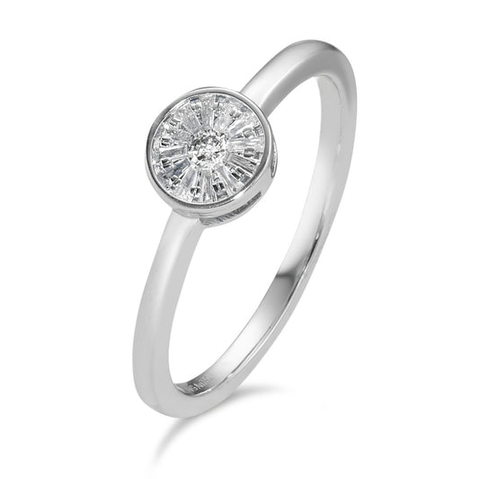 pierścionek zaręczynowy złoto białe 750/18 K Diament 0.15 ct, 13 kamienie, w-si
