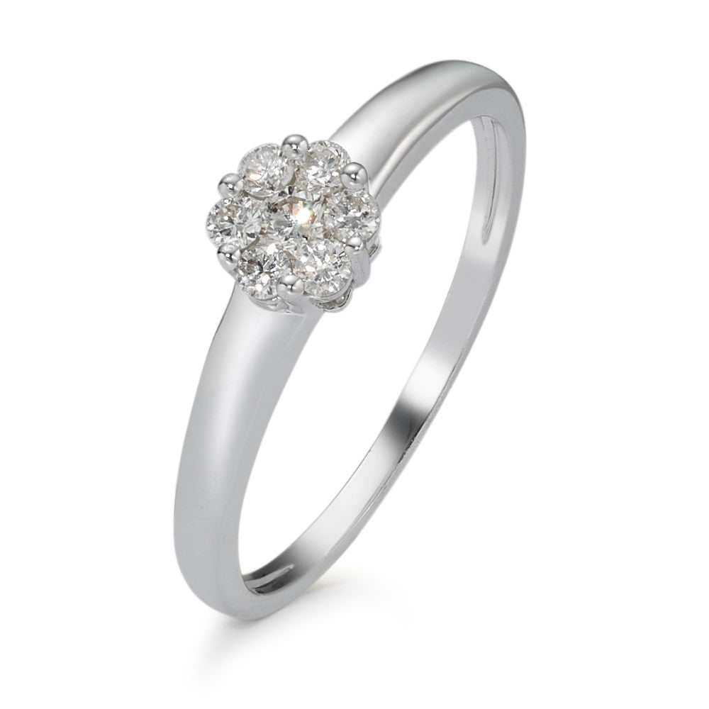 pierścionek zaręczynowy złoto białe 750/18 K Diament 0.20 ct, 7 kamienie, w-si