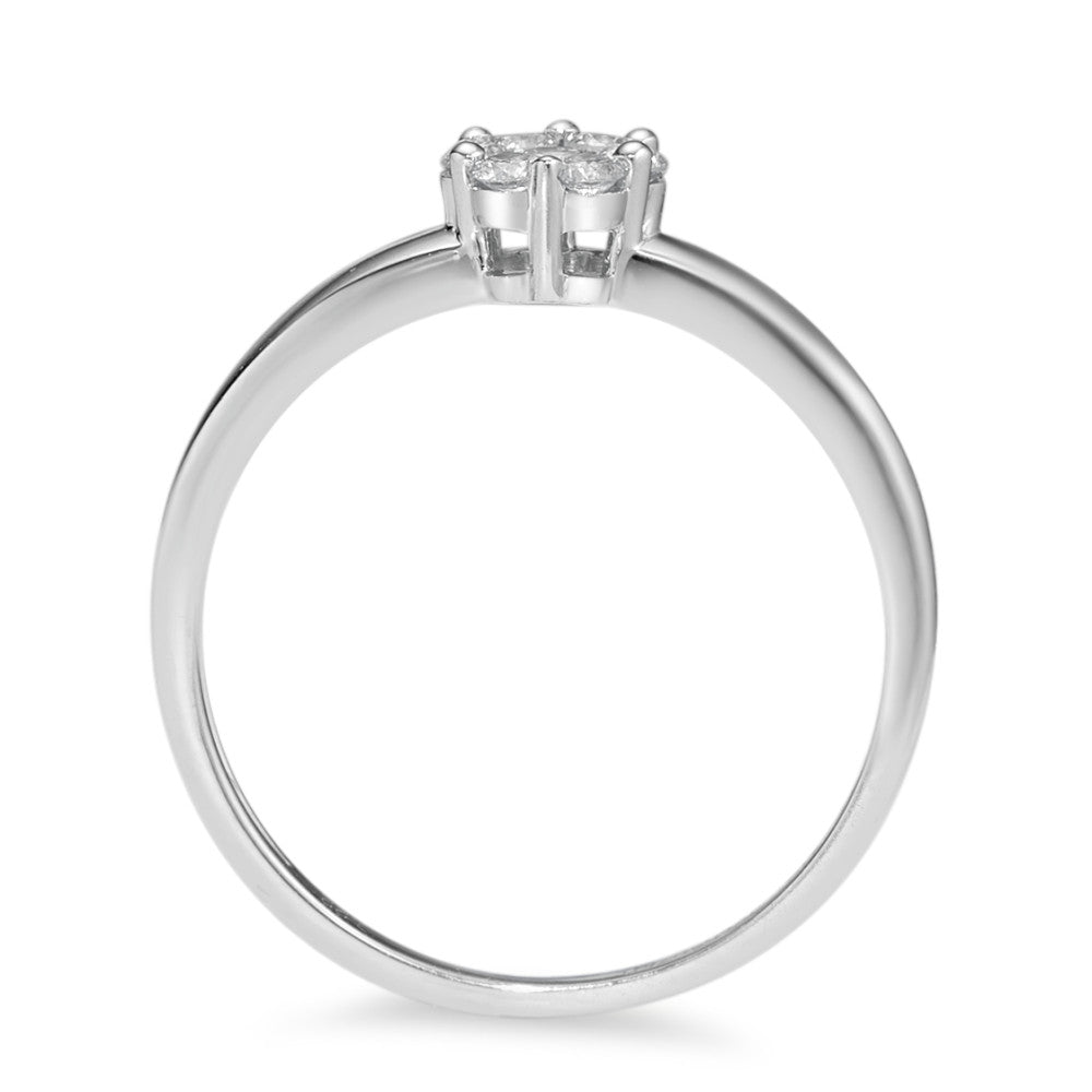 pierścionek zaręczynowy złoto białe 750/18 K Diament 0.20 ct, 7 kamienie, w-si