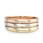 pierścionek towarzyszący złoto białe 750/18 K, złoto żółte 750/18 K, złoto czerwone 750/18 K Diament 0.13 ct, 13 kamienie, w-si