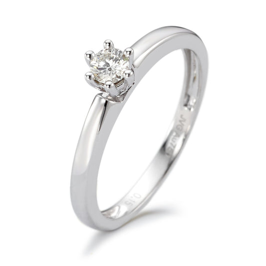 pierścionek zaręczynowy złoto białe 750/18 K Diament 0.15 ct, w-si