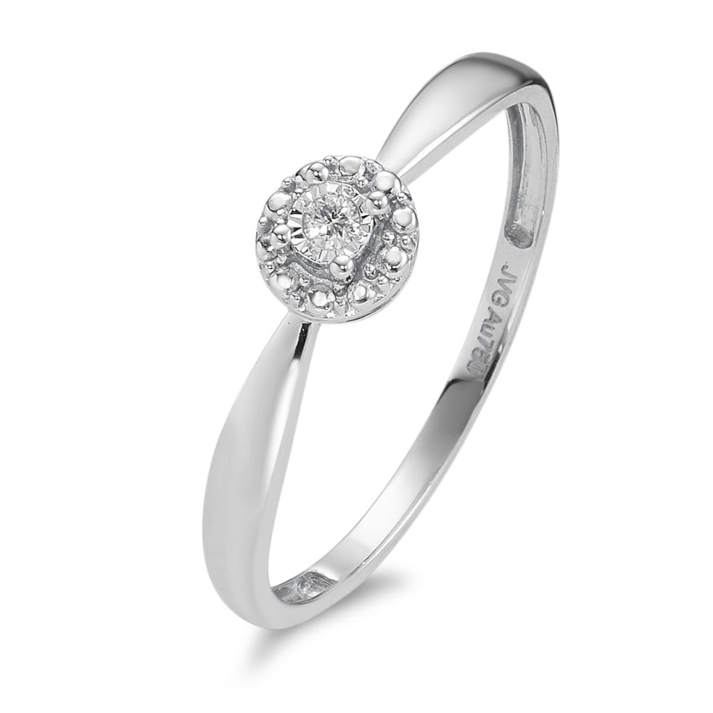 pierścionek zaręczynowy złoto białe 750/18 K Diament 0.02 ct, w-si