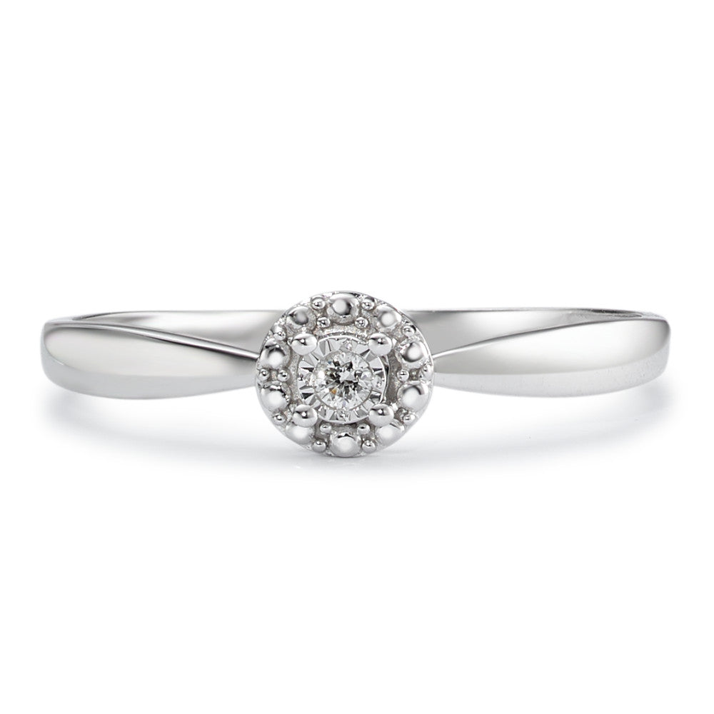 pierścionek zaręczynowy złoto białe 750/18 K Diament 0.02 ct, w-si