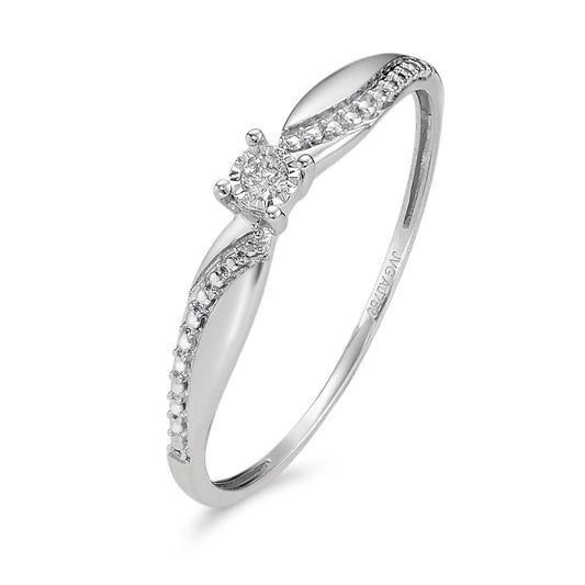 pierścionek zaręczynowy złoto białe 750/18 K Diament 0.02 ct, w-si