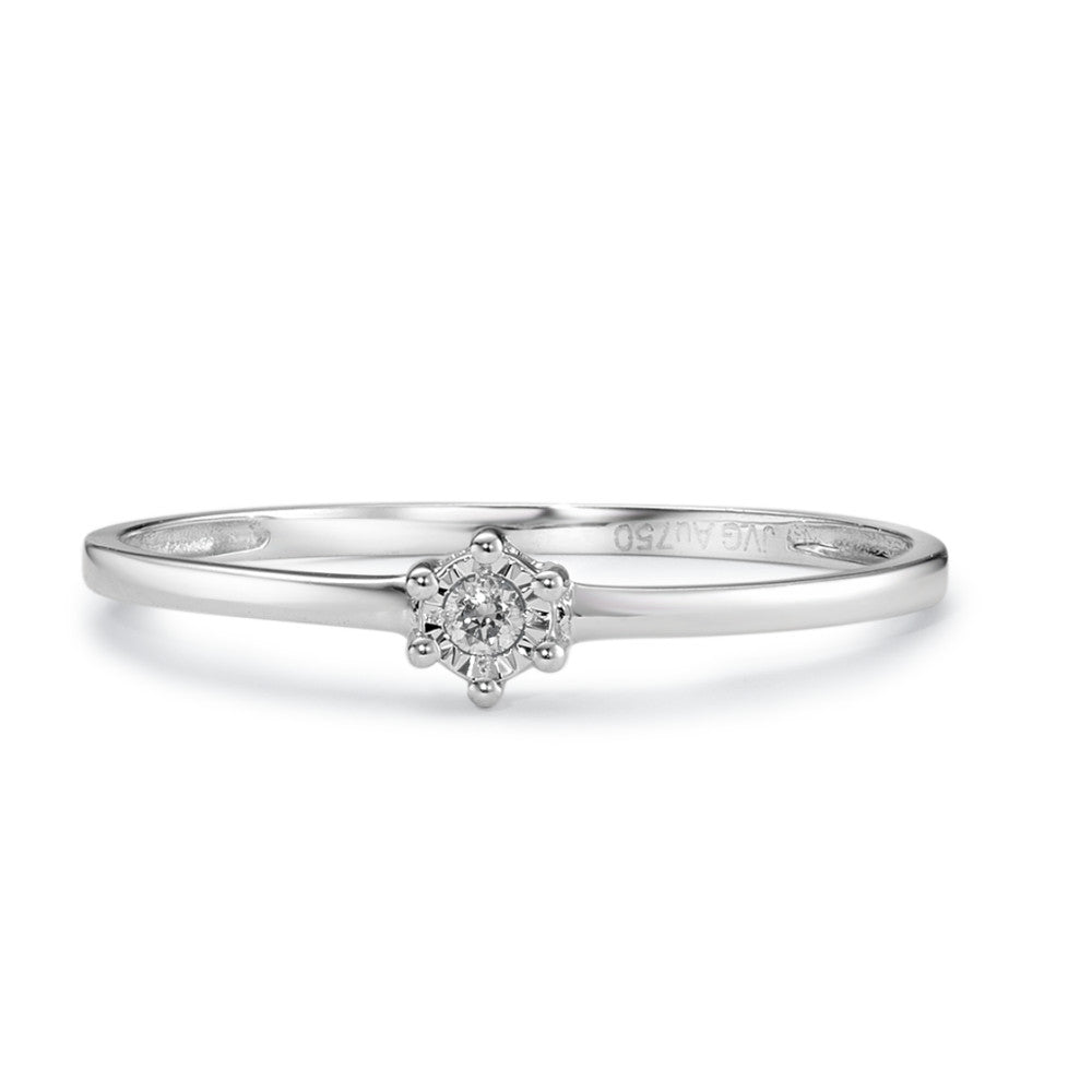 pierścionek zaręczynowy złoto białe 750/18 K Diament 0.02 ct, w-si