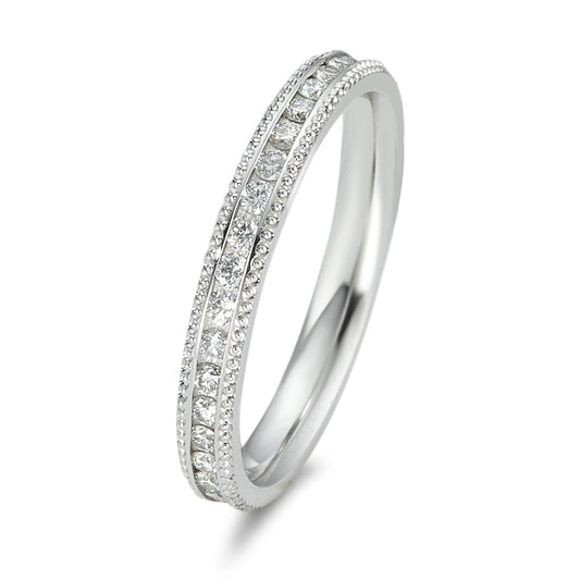 pierścionek pamięci złoto białe 750/18 K Diament 0.532 ct, 38 kamienie, w-si