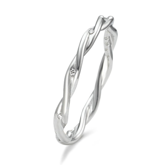 pierścionek towarzyszący złoto białe 750/18 K Diament 0.045 ct, 9 kamienie, tw-vsi