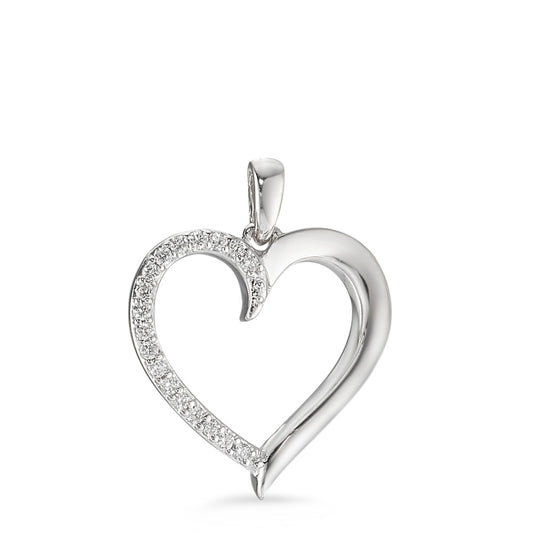 wisiorek złoto białe 375/9 K Diament 0.07 ct, 18 kamienie, w-pi3 Serce Ø14 mm