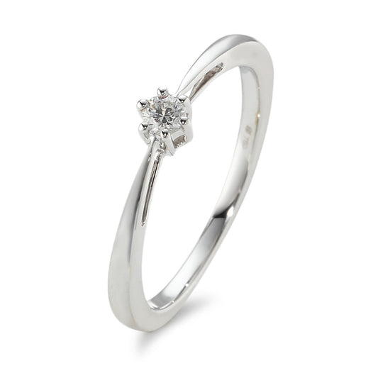 pierścionek zaręczynowy złoto białe 750/18 K Diament 0.10 ct, w-si