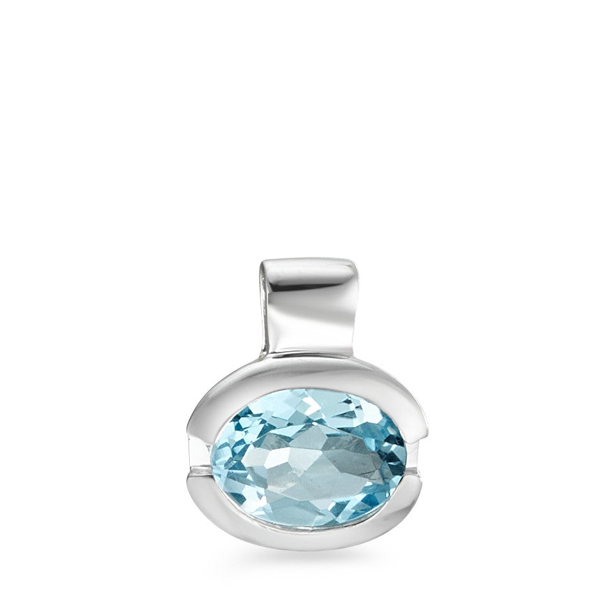 wisiorek złoto białe 750/18 K Topaz niebieski