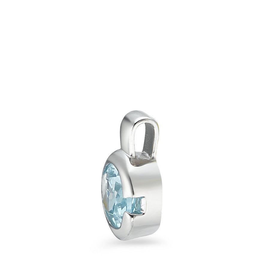 wisiorek złoto białe 750/18 K Topaz niebieski