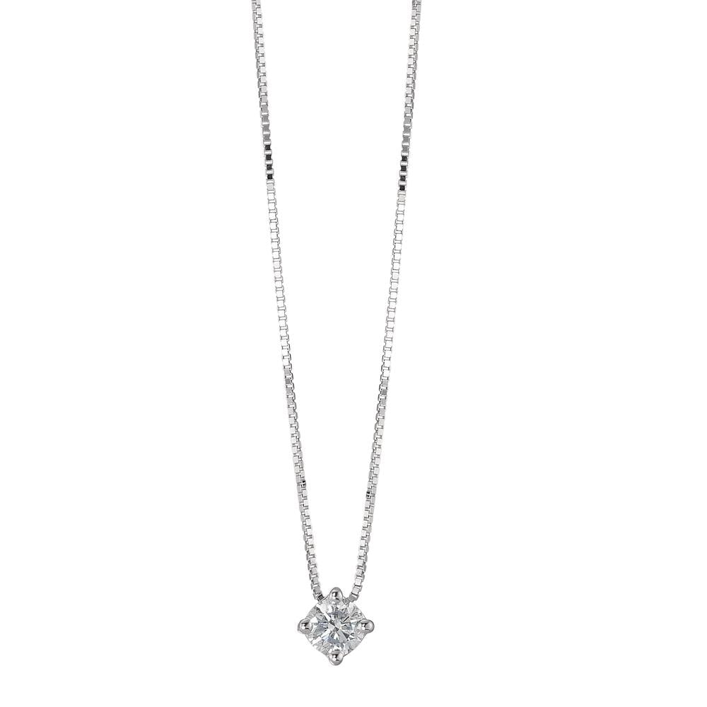 Naszyjnik złoto białe 750/18 K Diament 0.15 ct, w-si 42 cm Ø3.5 mm