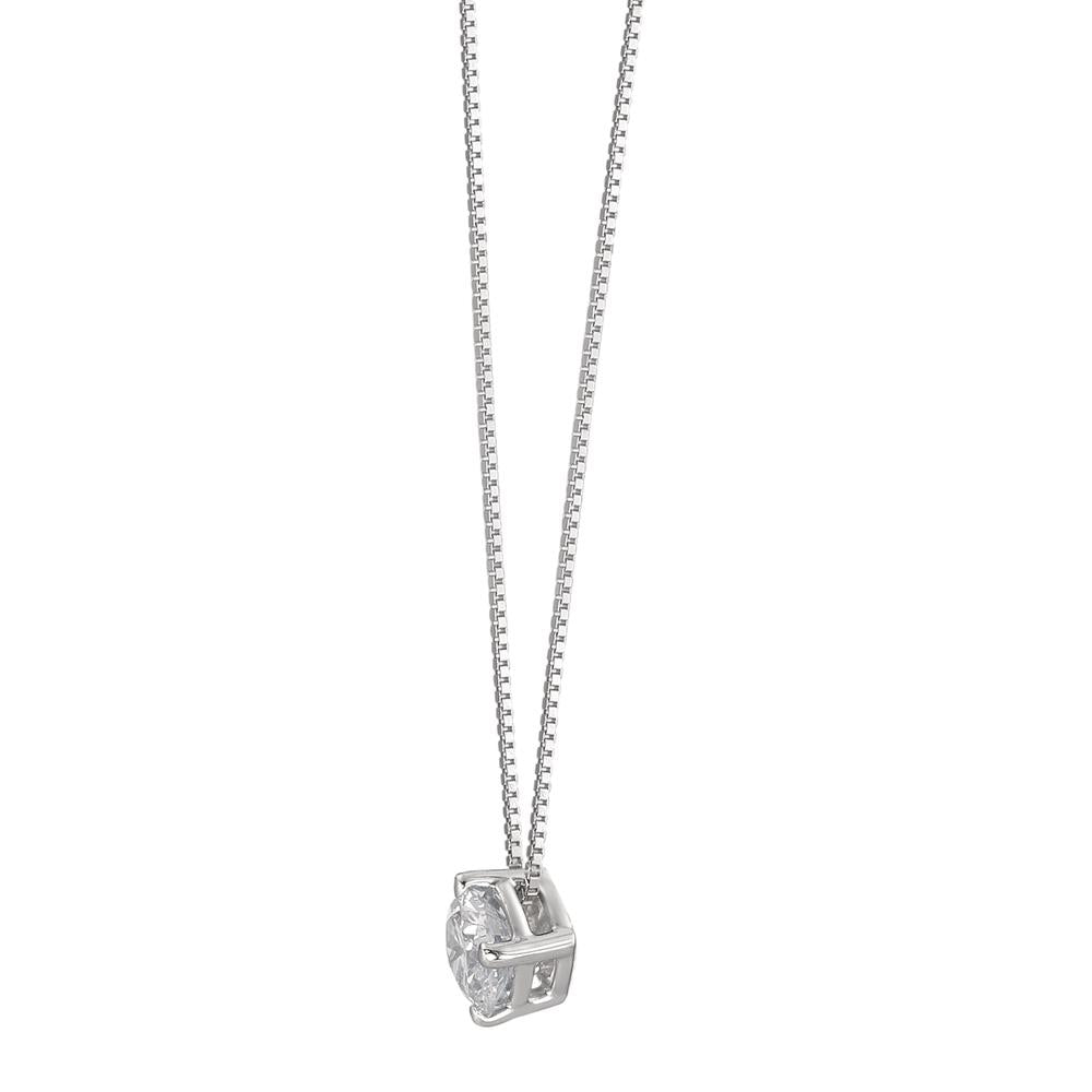 Naszyjnik złoto białe 750/18 K Diament 0.25 ct, w-si 42 cm Ø4 mm