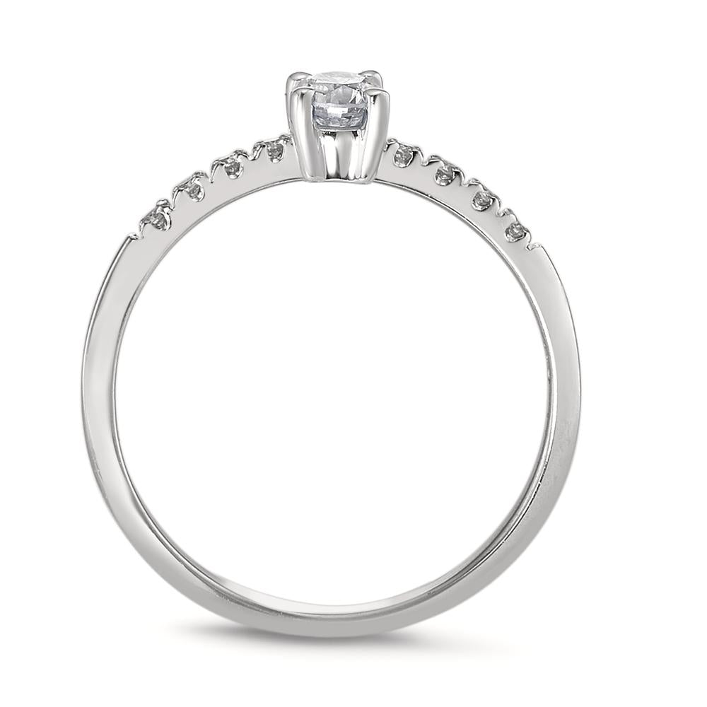 pierścionek zaręczynowy złoto białe 750/18 K Diament biały, 0.04 ct, 8 kamienie, [Brillant], w-si, Diament biały, 0.20 ct, [Brillant], w-si