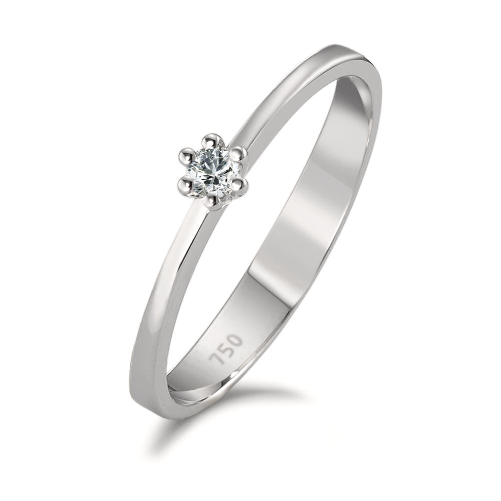 pierścionek zaręczynowy złoto białe 750/18 K Diament 0.05 ct, w-si