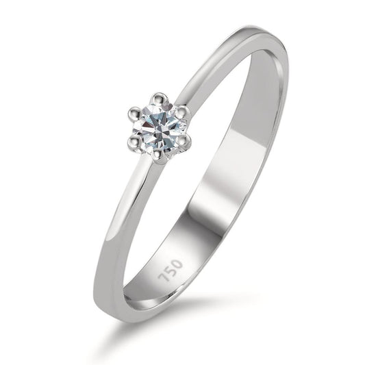 pierścionek zaręczynowy złoto białe 750/18 K Diament 0.10 ct, w-si