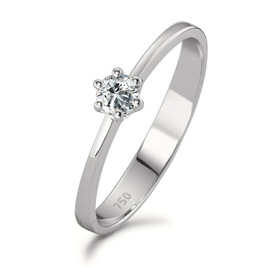 pierścionek zaręczynowy złoto białe 750/18 K Diament 0.15 ct, w-si