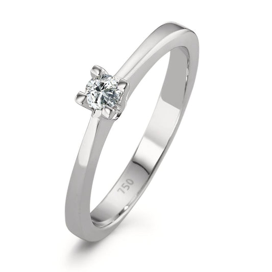 pierścionek zaręczynowy złoto białe 750/18 K Diament 0.10 ct, w-si