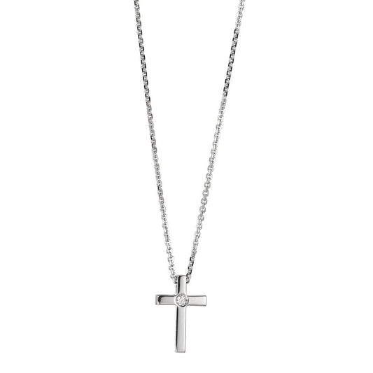 Naszyjnik złoto białe 750/18 K Diament 0.05 ct, w-si Przechodzić 42 cm