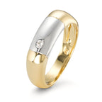 pierścionek złoto żółte 750/18 K, złoto białe 750/18 K Diament 0.02 ct, w-si