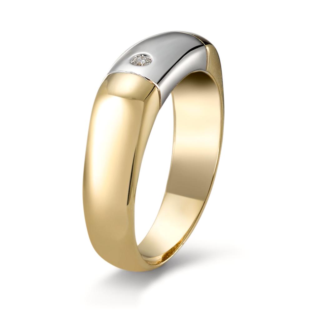 pierścionek złoto żółte 750/18 K, złoto białe 750/18 K Diament 0.02 ct, w-si