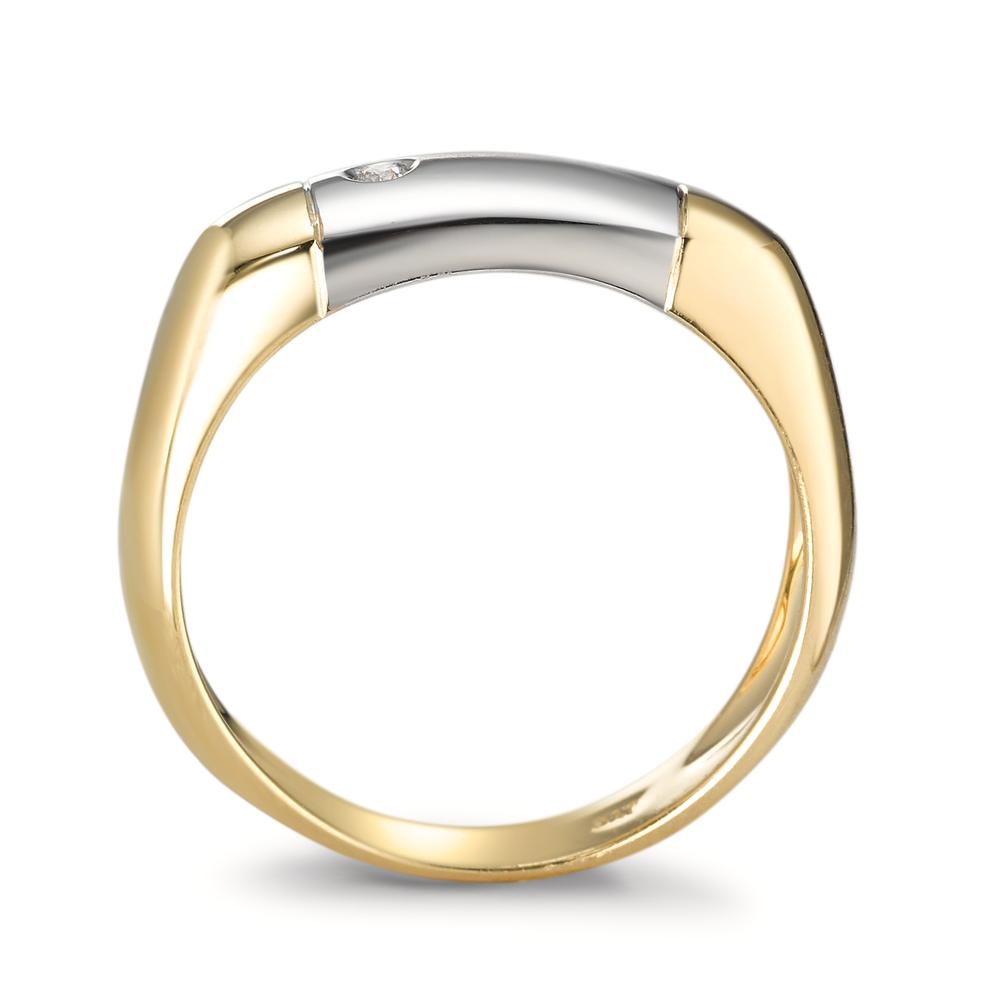 pierścionek złoto żółte 750/18 K, złoto białe 750/18 K Diament 0.02 ct, w-si